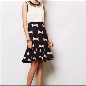 Anthropologie Eva Franco Bow Pleated Skirt Size 8